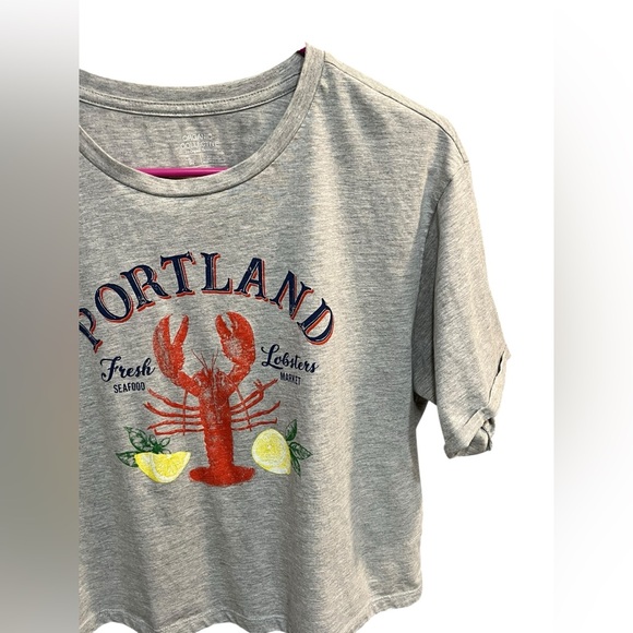 Portland Fresh Lobster Gray Cropped T-shirt - Large - Picture 2 of 6